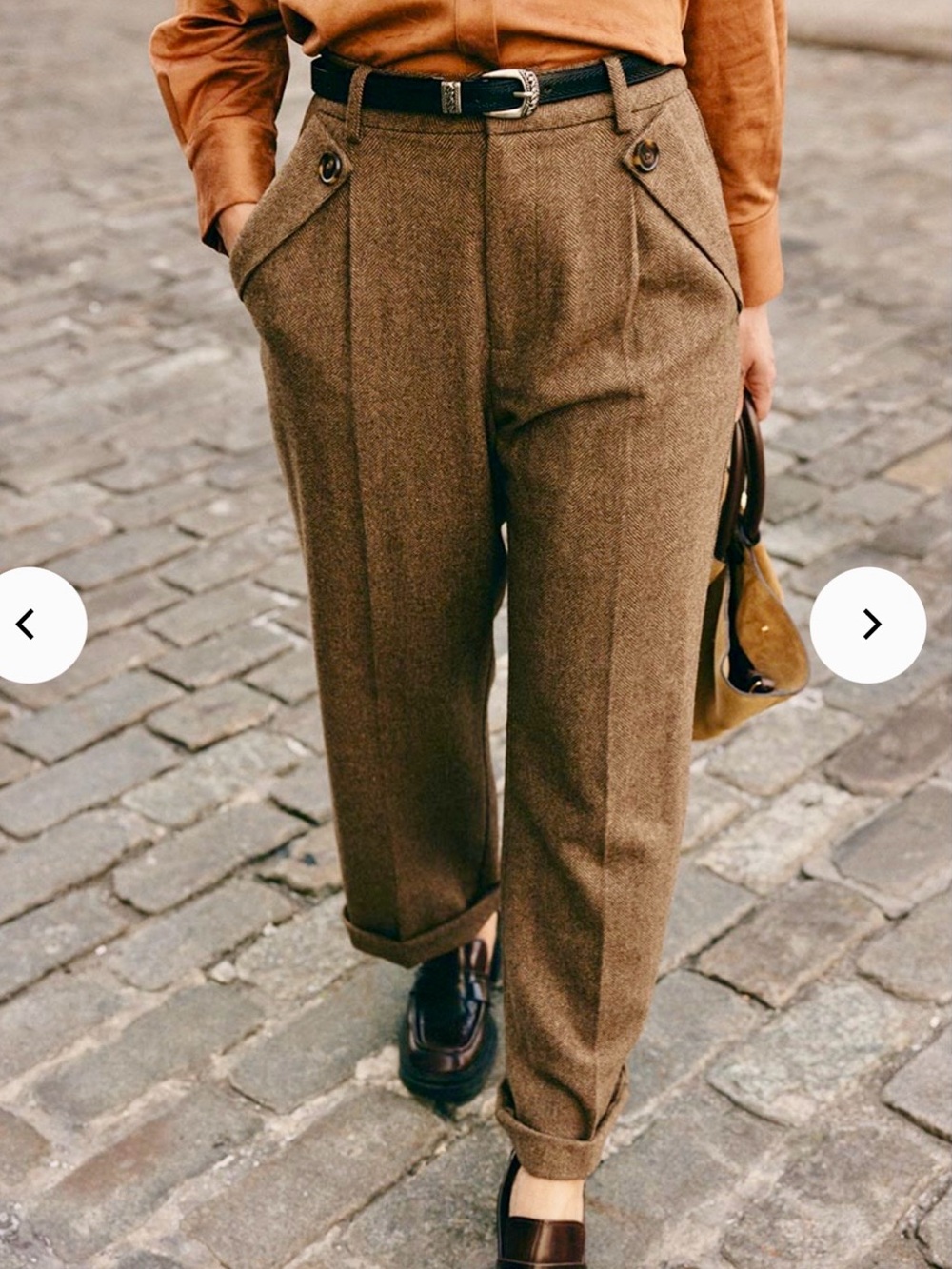Petite Studio High-Waist Tailored Wool Trousers